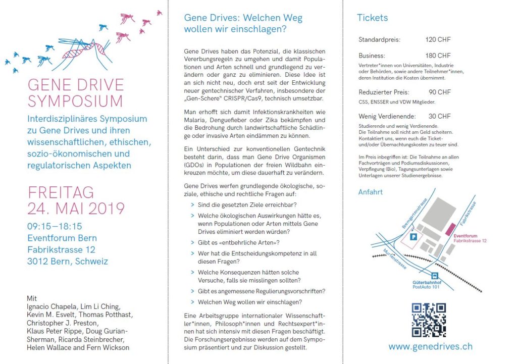 Gene Drive Veranstaltungsflyer